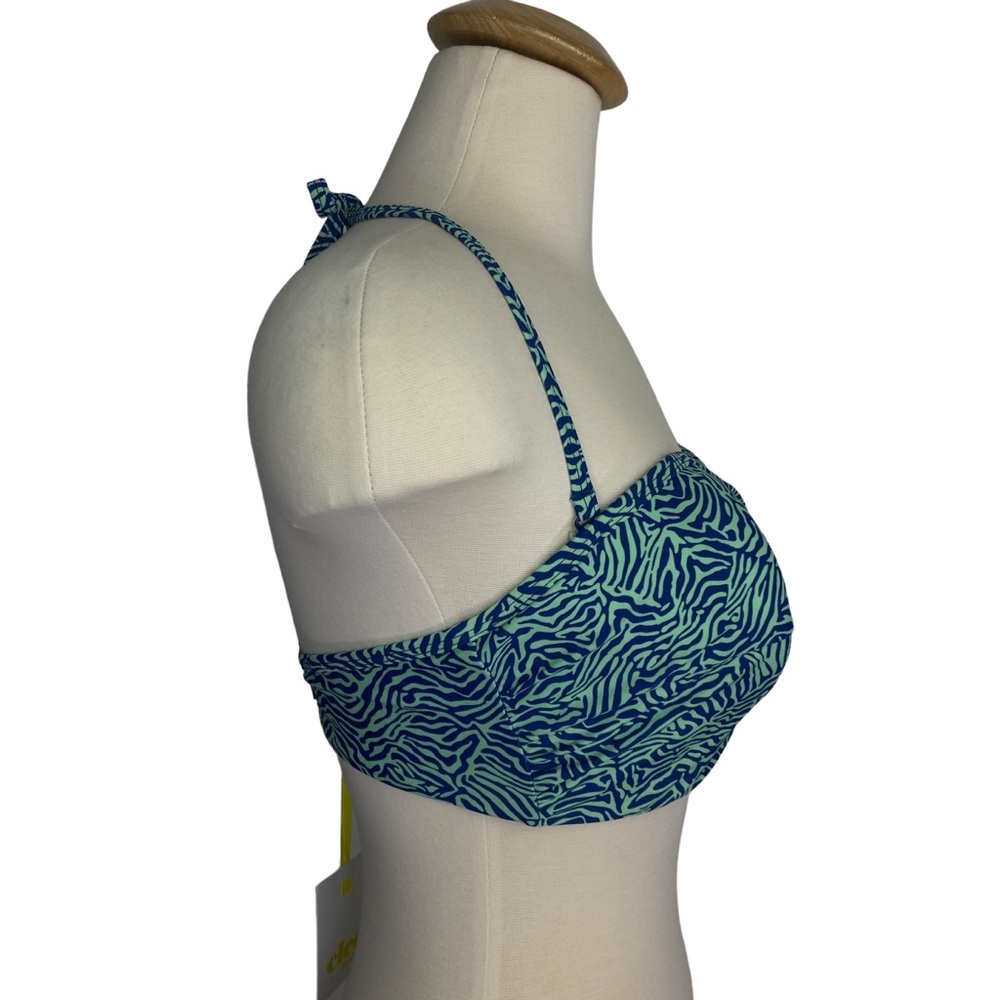 Cleo Hattie Twist Bandeau Bikini Top Zebra Animal Print Halter Size 34 DDDD G - Picture 5 of 15